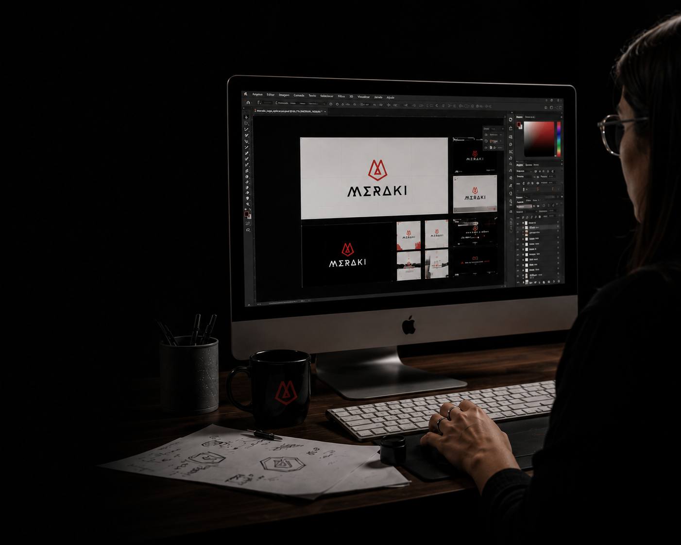 Criatividade com propósito — designer trabalhando